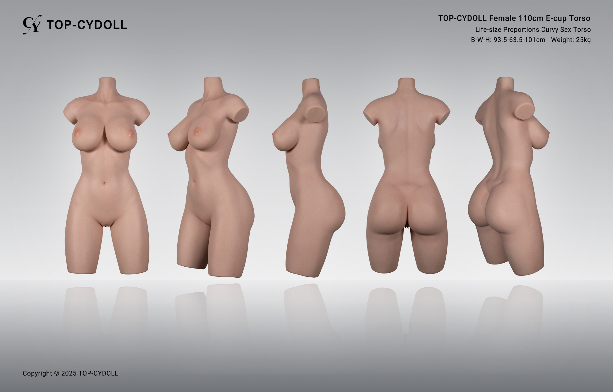 Body data for the Top CY Doll 110 cm E Cup sex doll torso.